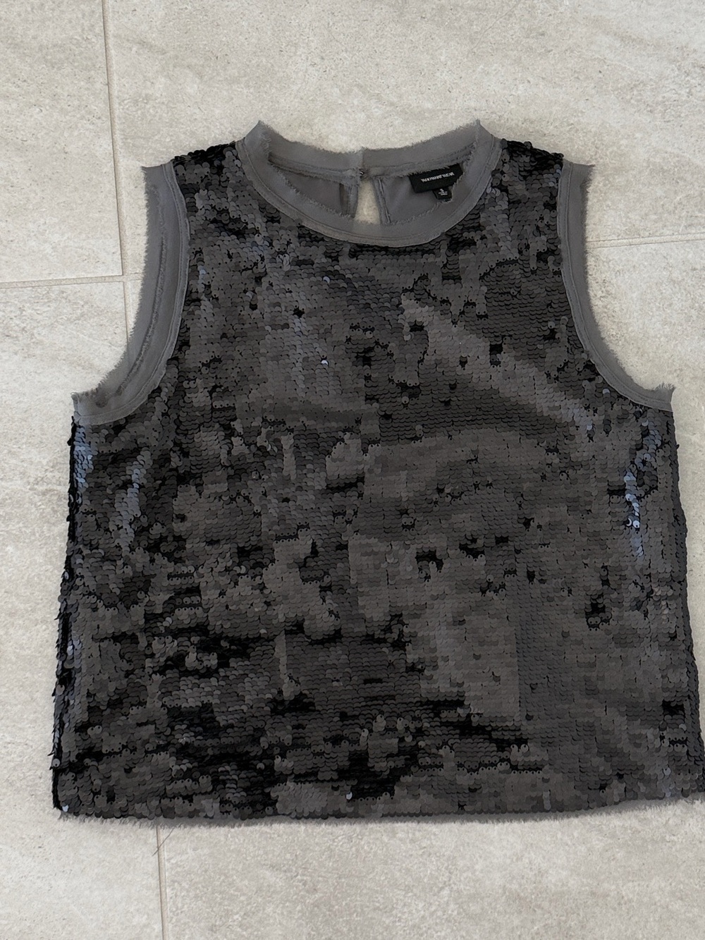 Who What Wear Black Sequin Sleeveless Cami